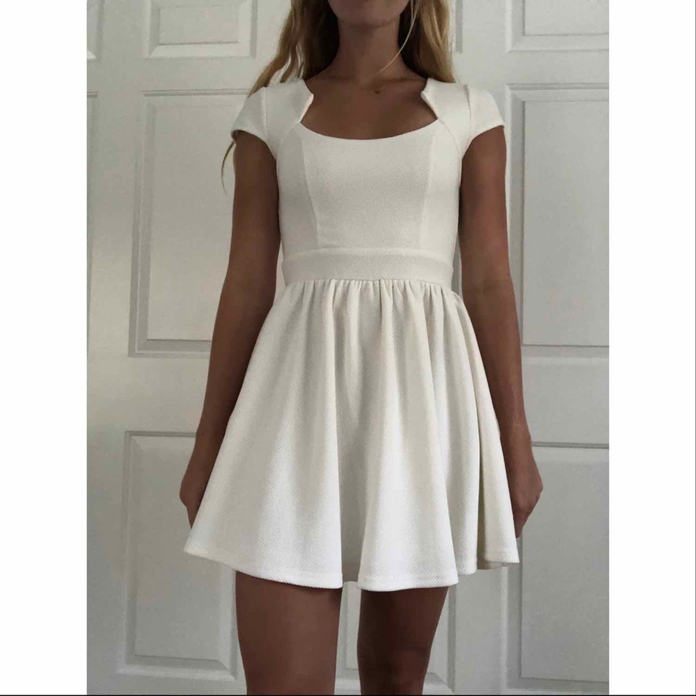 White skater dress